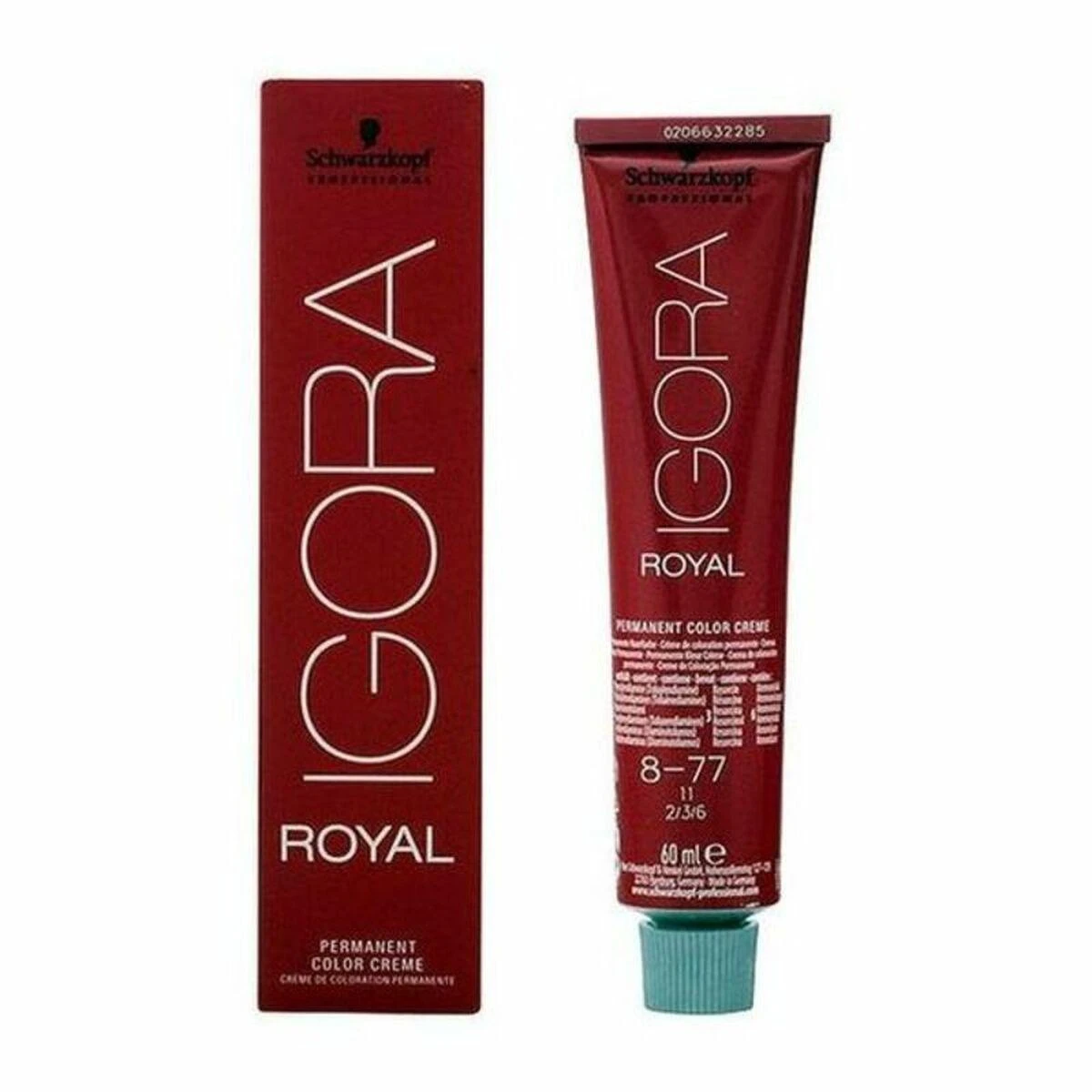 Schwarzkopf Igora Royal 8-77 dažų tūbelė ir pakuotė