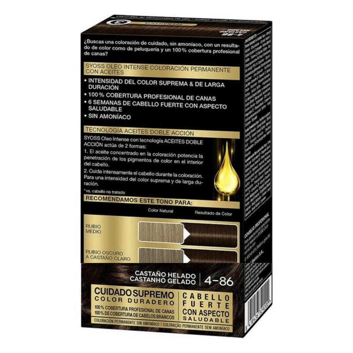 Syoss Oleo Intense 4-86 pakuotės galinė dalis