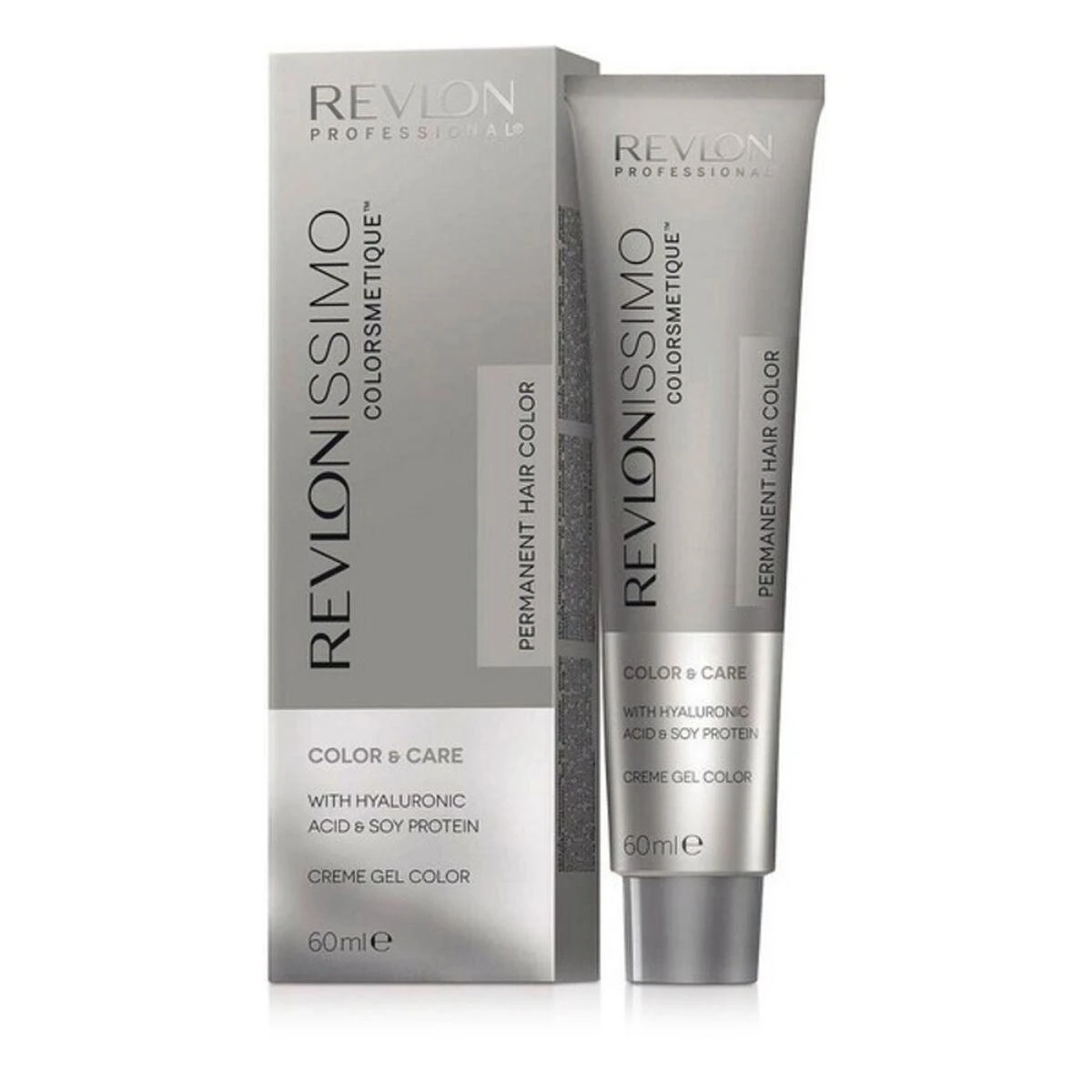 Revlonissimo Color Care plaukų dažų pakuotė ir tūtelė