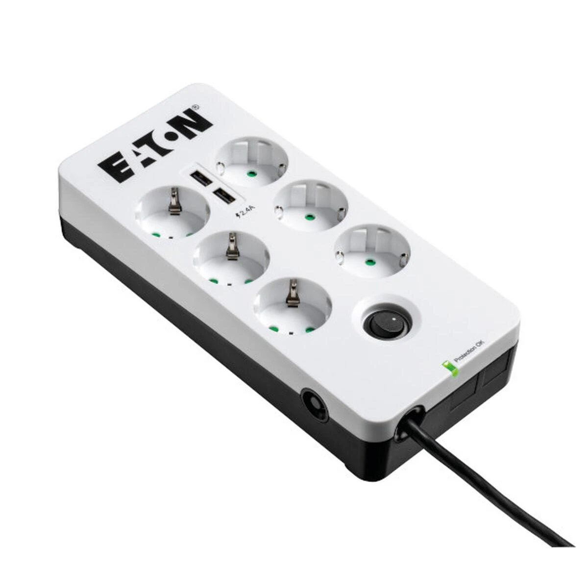 Eaton PB6UD viršįtampių ribotuvas 6 AC išvestis(ys / čių) 220 - 250 V Juoda, Balta 1,5 m