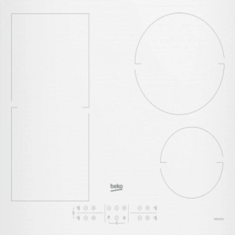 Kaitlentė Indukcinė Viryklė - Beko Įmontuojama 60 Cm, Balta 4 Zonų