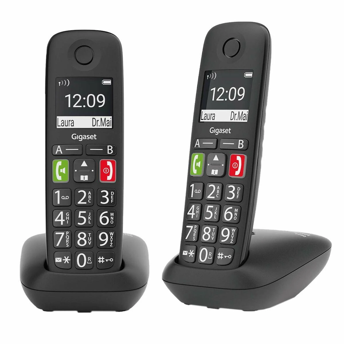 GIS Gigaset E290 Duo Analoginio ryšio telefono ragelis Skambintojo ID Juoda