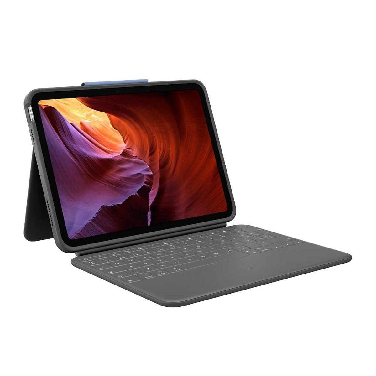 Logitech iPad dėklas + Logitech tvirta Qwerty klaviatūra ispanų kalba