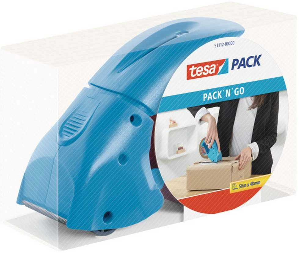 TESA JUOSTOS DISPENSERIS PACK-N-GO MĖLYNAS