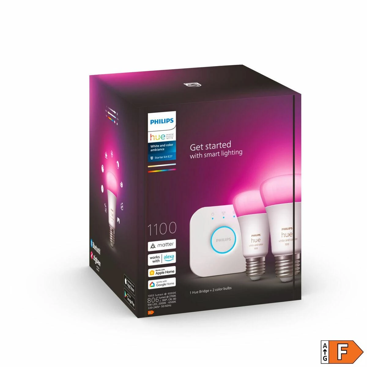 Philips „Hue White and color ambiance“ Pradinis rinkinys: 2 E27 išmaniosios lemputės (1100)