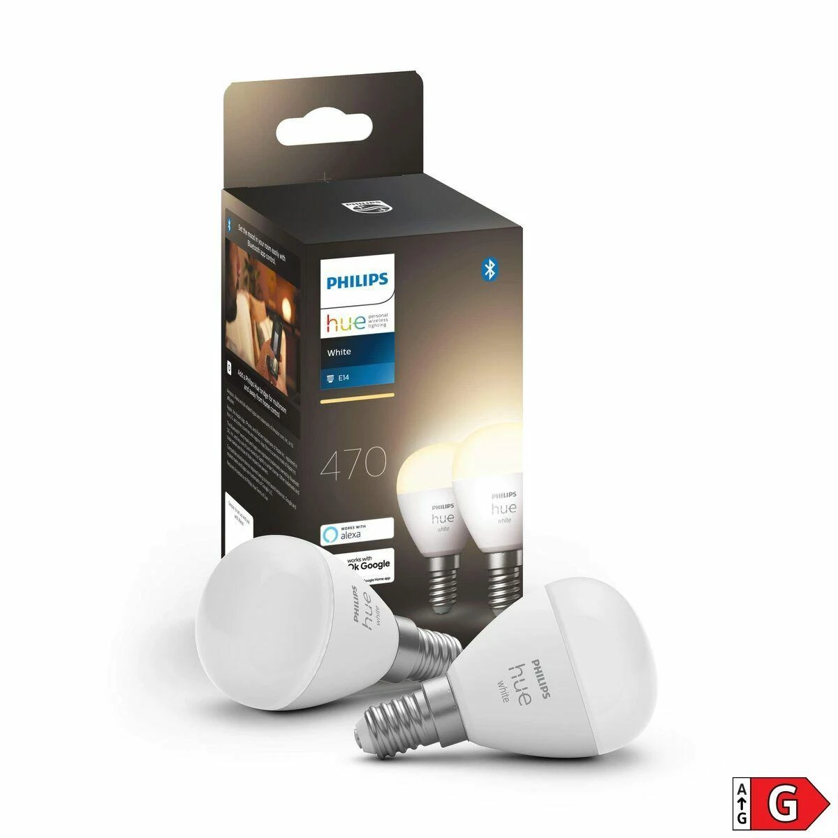 Philips Hue Lamp E14 5.7WW BT rutulinis 2 pak