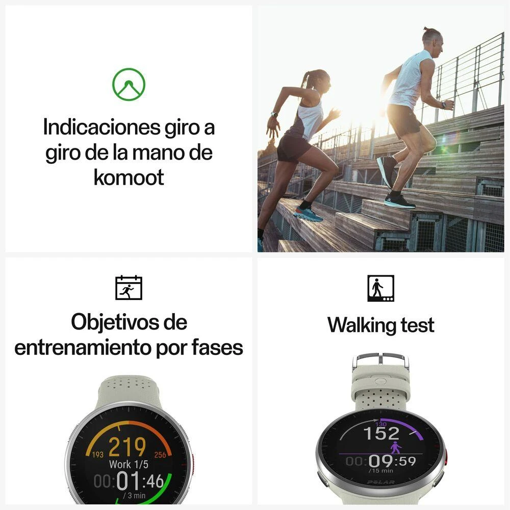 Išmanusis laikrodis Polar Pacer Pro, S/L dydždio, Balta spalvos su baltai raudonu silikoniniu dirželiu