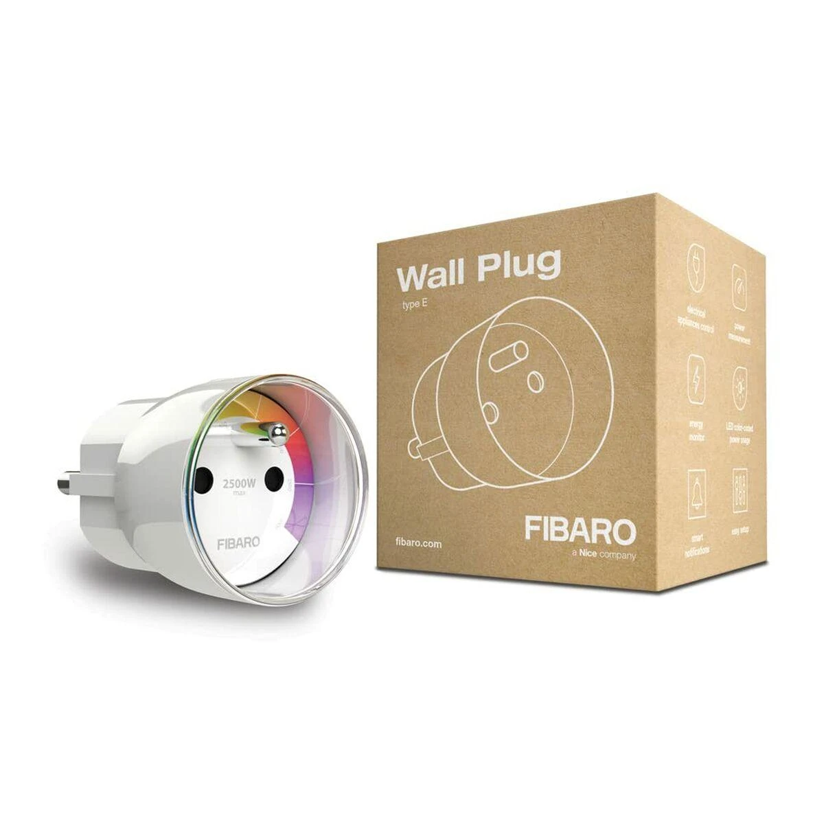 Fibaro | Sieninis kištukas | Z-Wave | Baltas