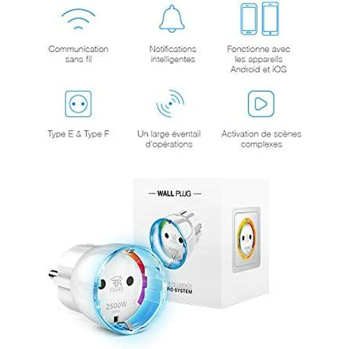 Fibaro | Sieninis kištukas | Z-Wave | Baltas