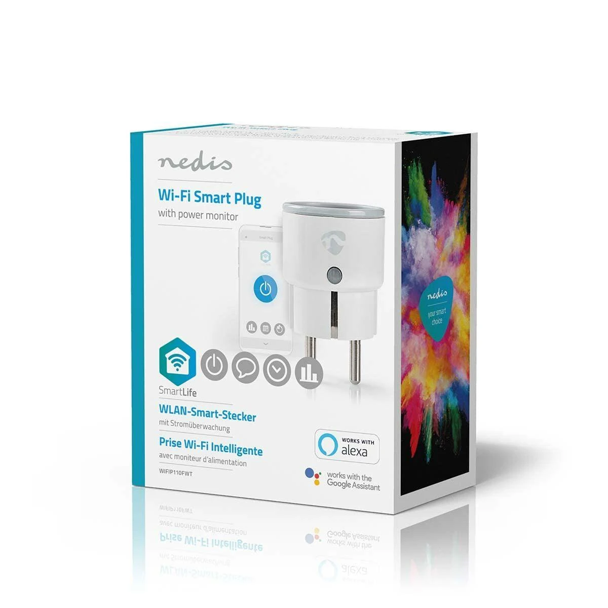 Nedis WLAN Smartplug (WIFIP110FWT) - Energieüberwachung, 10 A
