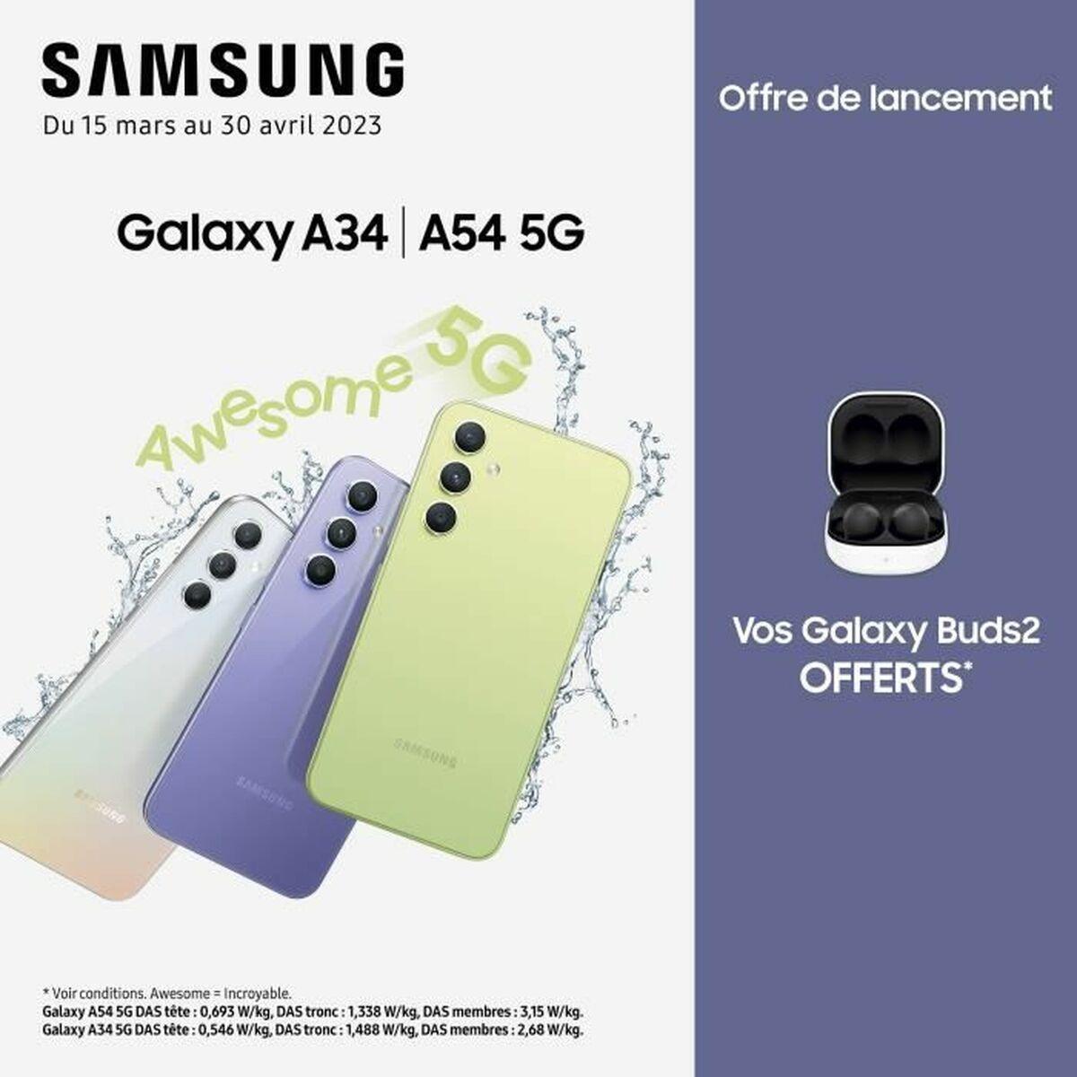 Samsung | Galaxy | A34 A346 | Nuostabus Sidabrinis | 6,6" | Super AMOLED | 1080 x 2340 pikselių | Mediatek | Matmenys 1080 (6 nm) | Vidinė RAM 6 GB | 128 GB | Micro SDXC | Dvi SIM kortelės | Nano-SIM | 4G | 5G | Pagrindinė kamera 48+8+5 MP |. Antrinė kamera 13 MP |