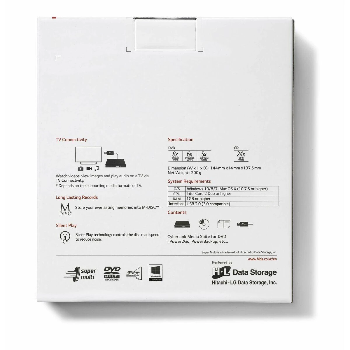 LG H.L duomenų saugykla | Itin plonas nešiojamas DVD rašytuvas | GP60NB60 | Sąsaja USB 2.0 | DVD±R/RW | CD skaitymo greitis 24 x | CD įrašymo greitis 24 x | Juodas | Stalinis kompiuteris / Nešiojamasis kompiuteris