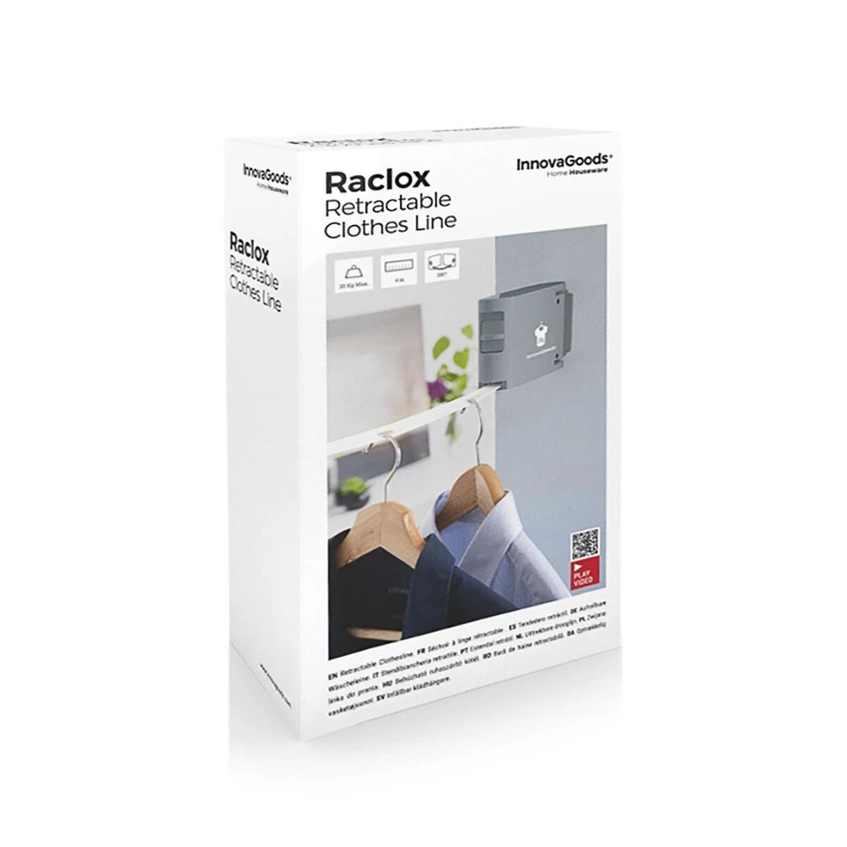 Ištraukiama drabužių džiovyklė - virvė Raclox InnovaGoods