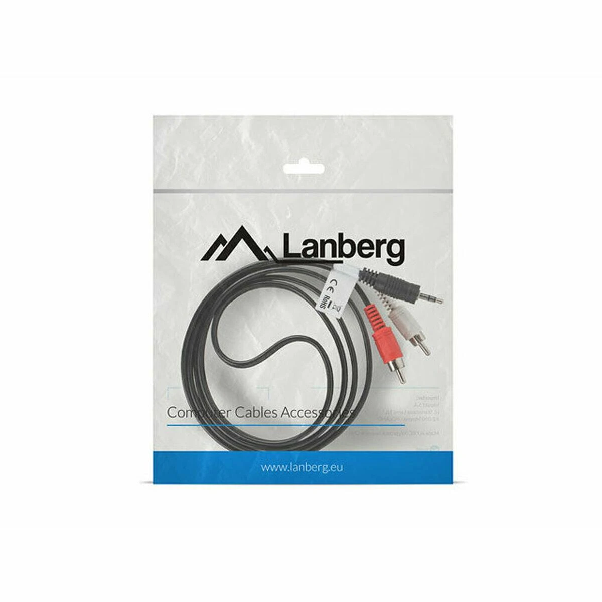 LANBERG CA-MJRC-10CC-0015-BK stereo garso kabelis Mini Jack 3.5mm M -> 2x RCA Cinch 1.5m
