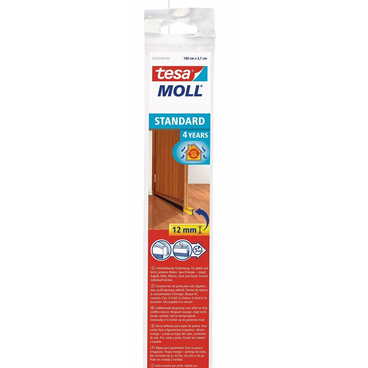 TESA USZCZELKA SZCZOTKOWA POD DRZWI 1m x 37mm BRĄZ