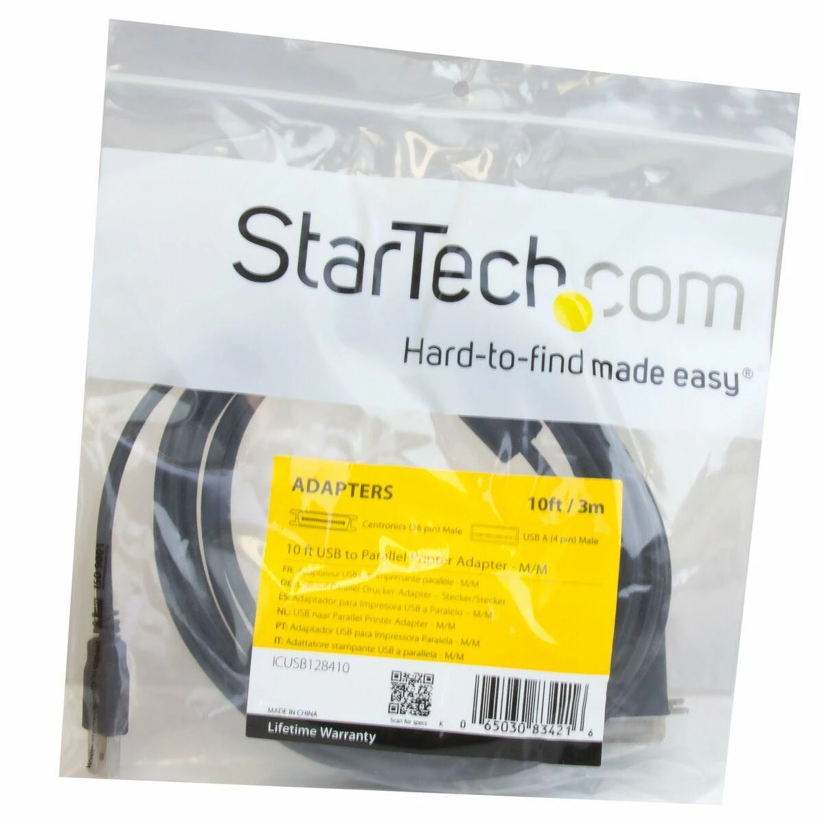Kabelis USB StarTech USB-A - IEEE 1284 (LPT) 3 m Juodas (ICUSB128410)