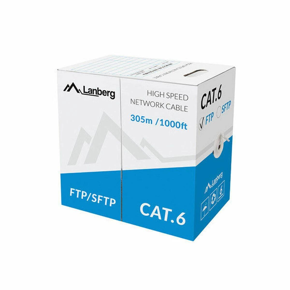 LANBERG LCS6-11CU-0305-S Lanberg SFTP vijos kabelis CU, kat. 6, 305m, pilka