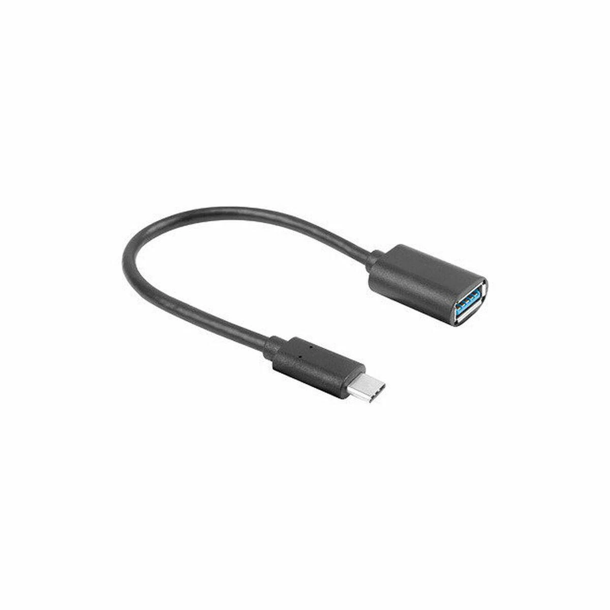 LANBERG AD-UC-UA-04 adapteris USB TYPE-C M - USB Type-A F 15cm Juodas