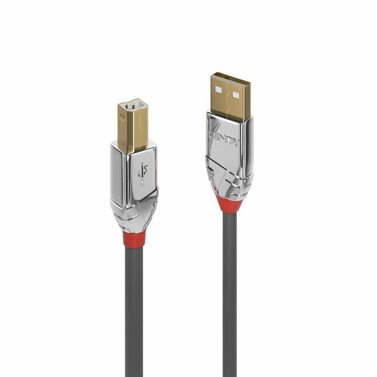 3M USB Kabelis - LINDY Cromo Line USB 2.0 Type A į B Laidas, M/M, 3 m, Pilkas