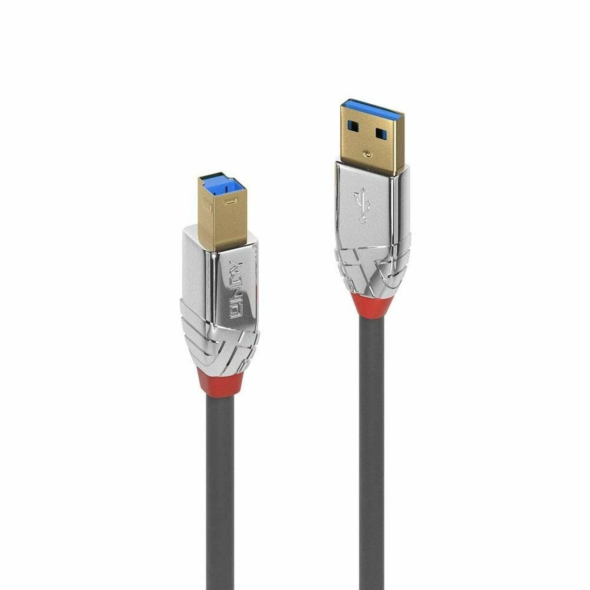 USB Kabelis - LINDY Cromo Line USB 3.0 Type A į B Laidas, 5Gbps, 3 m, Pilkas