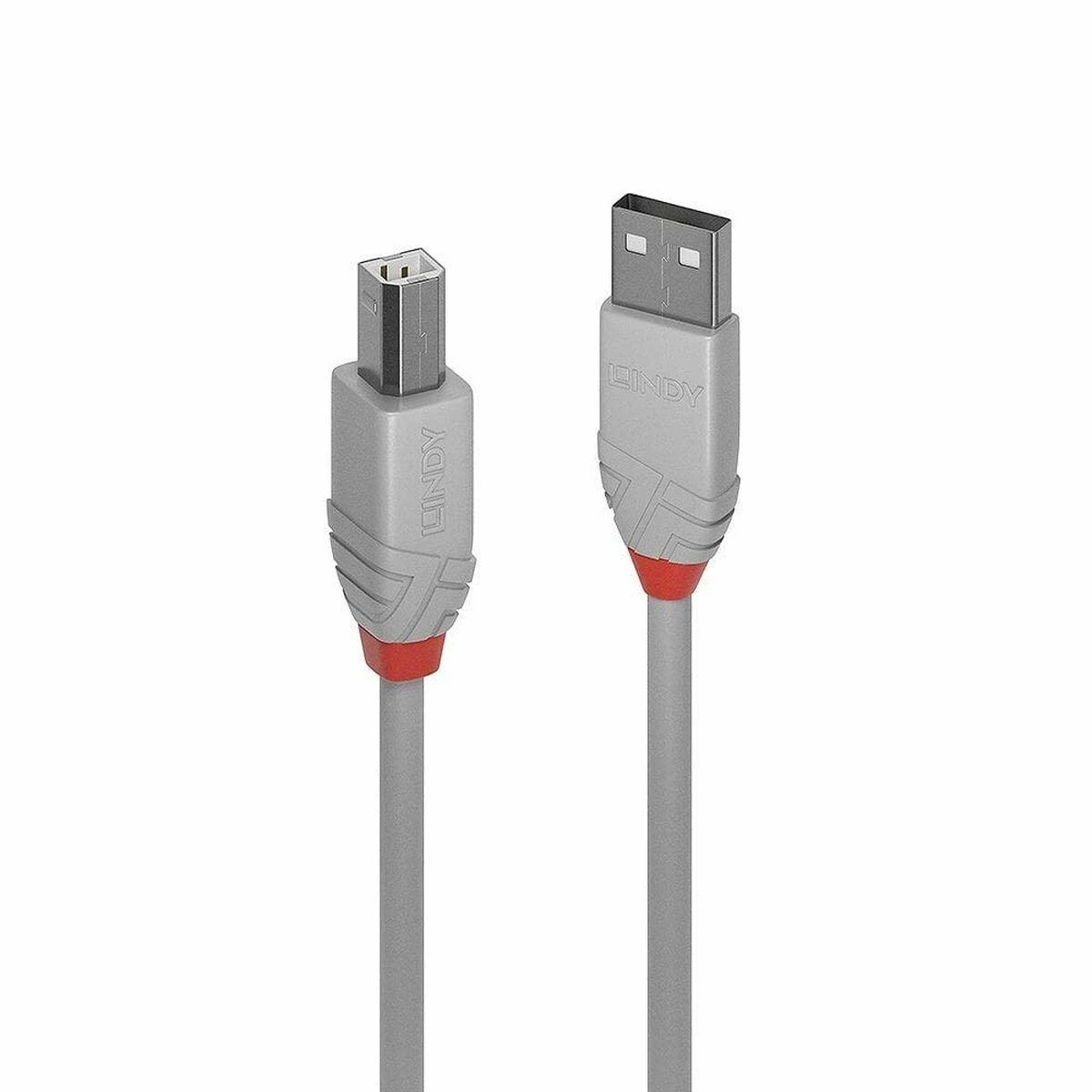 USB Kabelis - LINDY Anthra Line USB 2.0 Type A į B Laidas M/M, 3 m, Pilkas