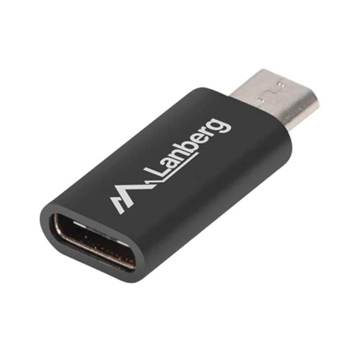 LANBERG AD-UC-UM-02 adapteris USB TYPE-C M -MICRO-B F 2.0 Juodas