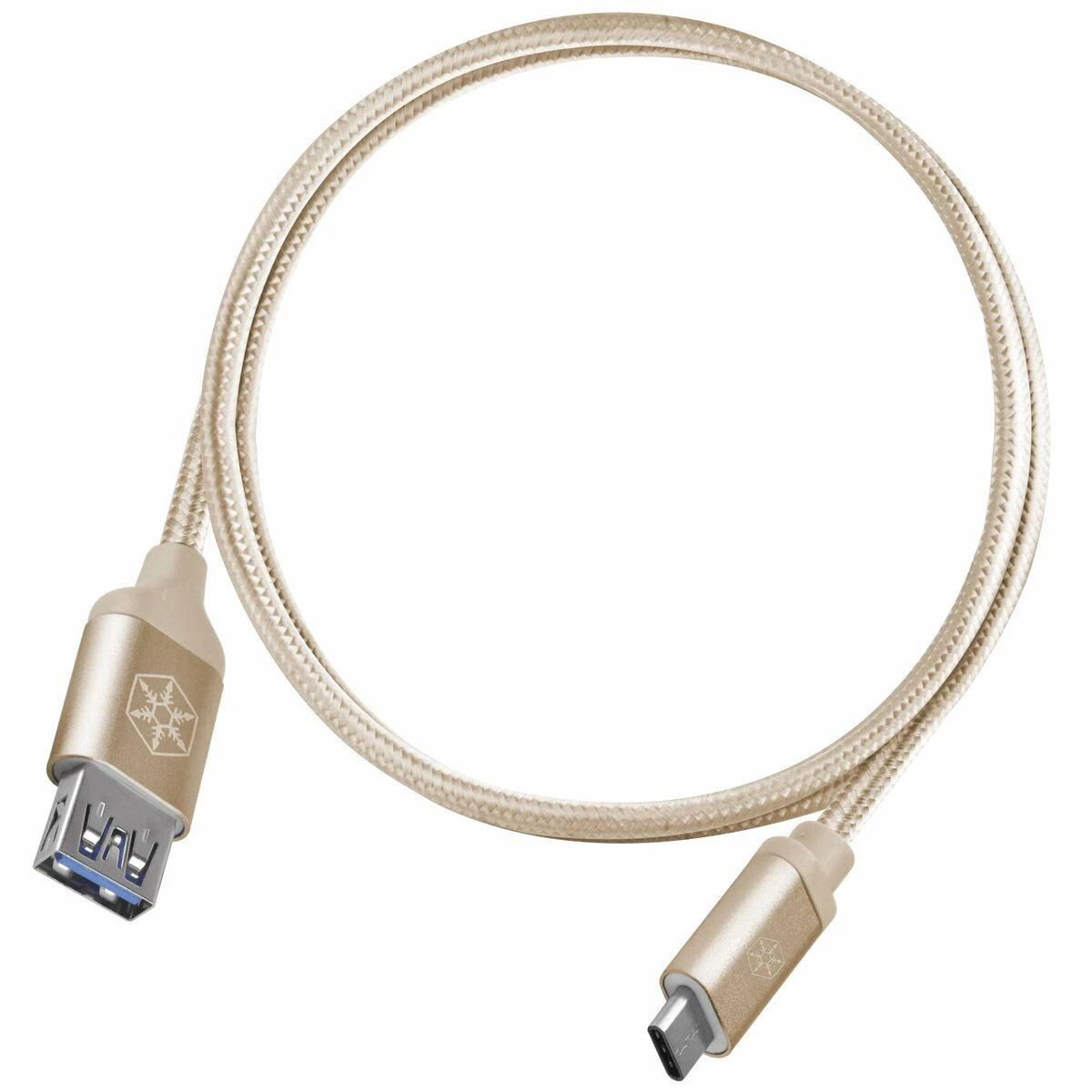 Kabelis USB SilverStone USB-A – USB-C 0,5 m Auksinis (52033)
