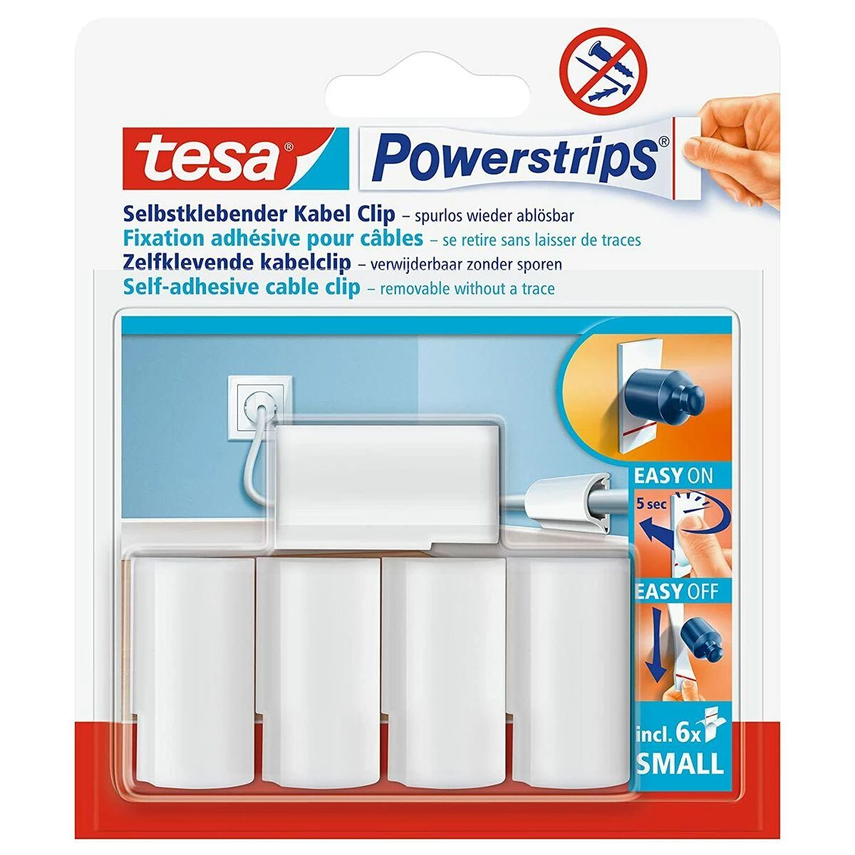 Beiersdorf tesa Powerstrips balta laido laikiklis