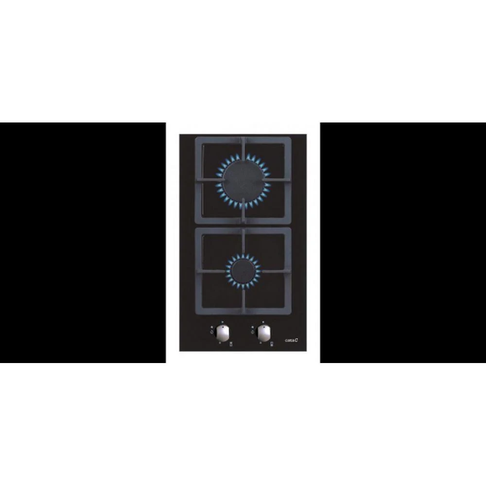 KaitlentCATA | Hob | SCI 3002 BK | Gas on glass | Number of burners/cooking zones 2 | Rotary knobs | Juodas