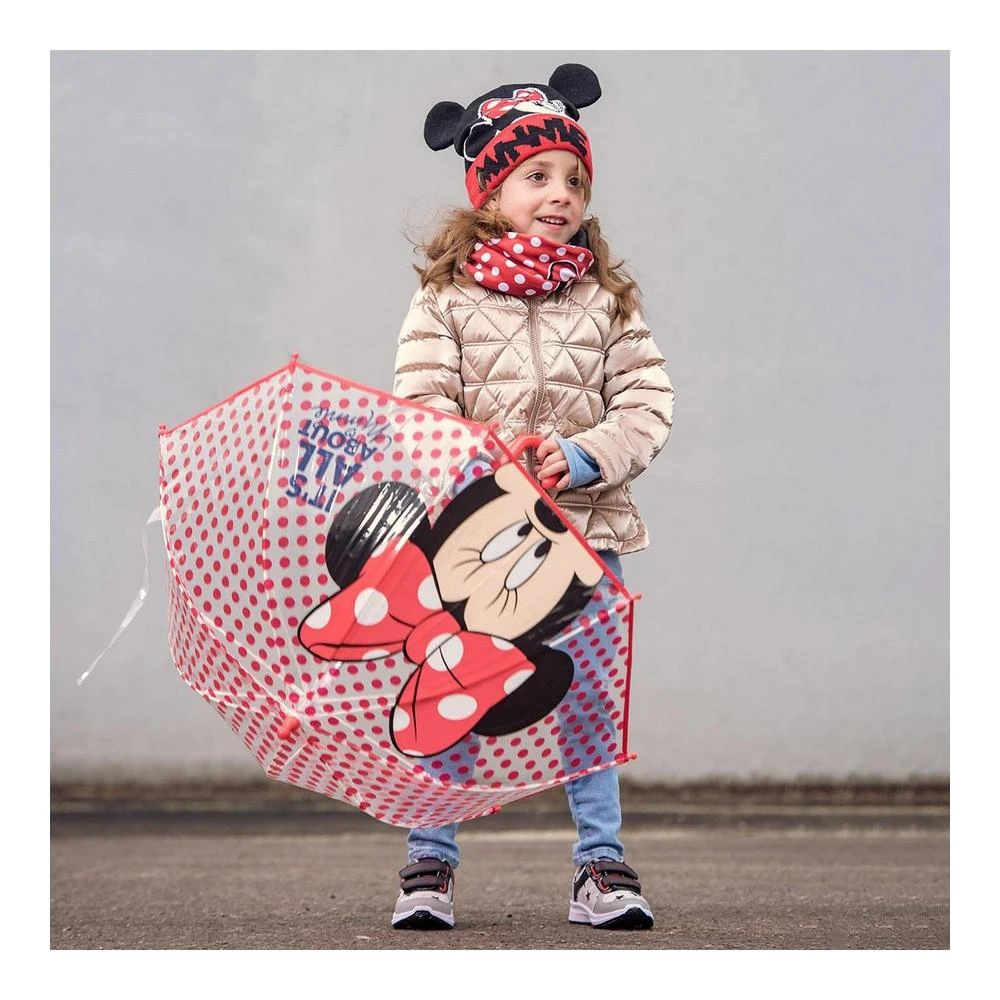 Raudona taškuota Minnie Mouse kaklaskarė