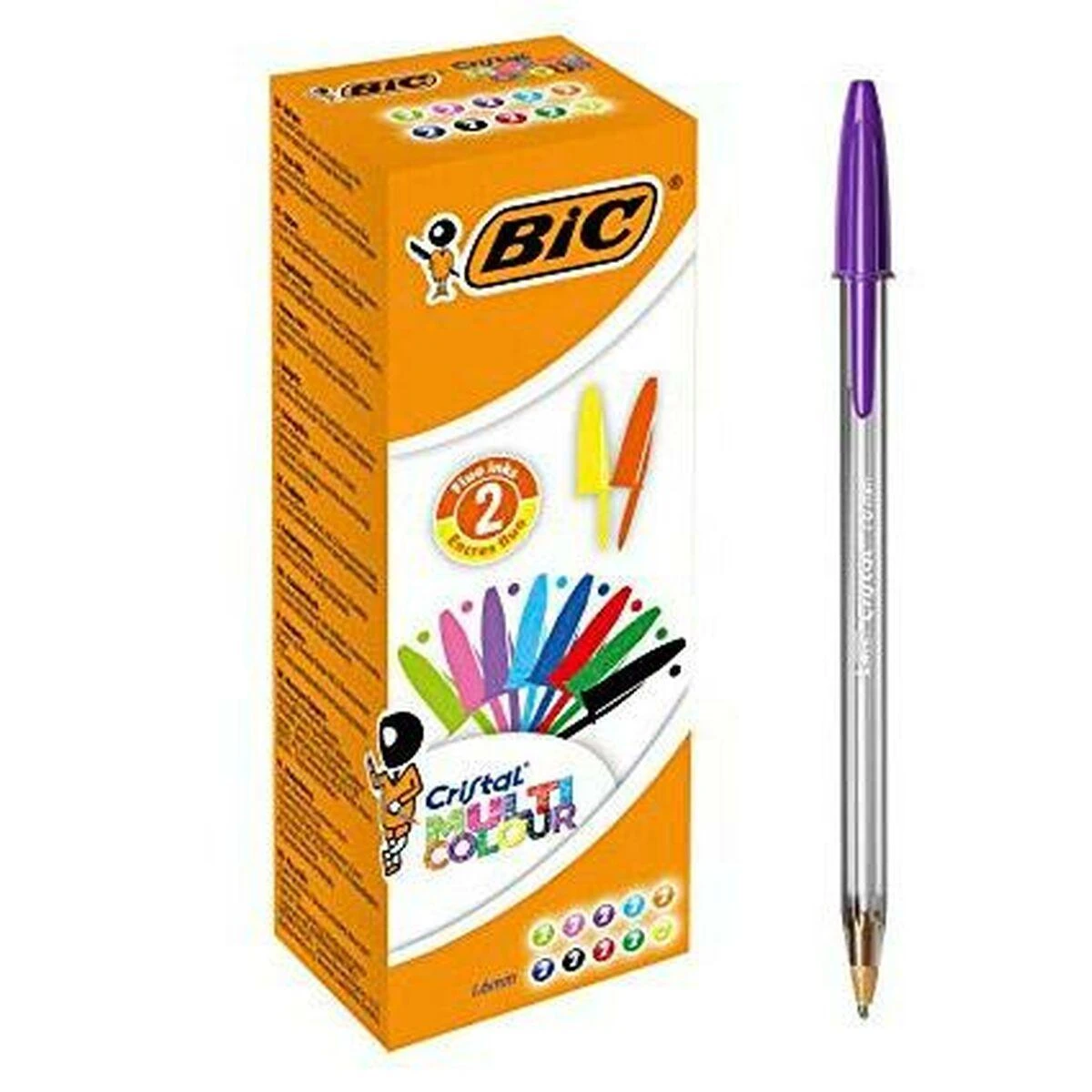 Bic Cristal spalvoti rašikliai su oranžine pakuote
