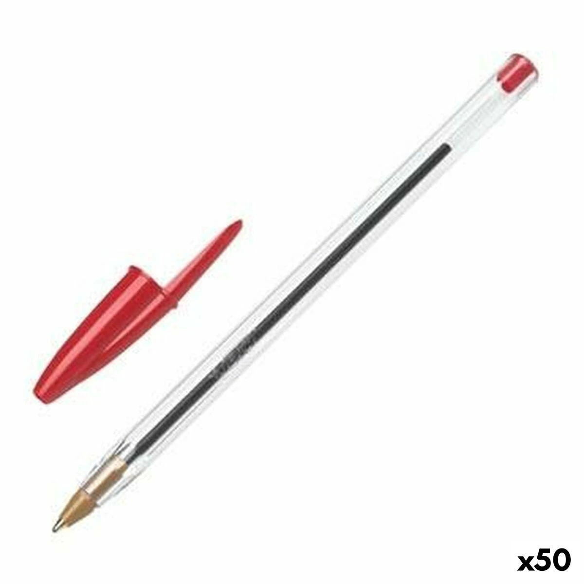Bic Tušinukas Cristal 1.0 mm, Raudonas, pakuotėje 50 vnt. 847899