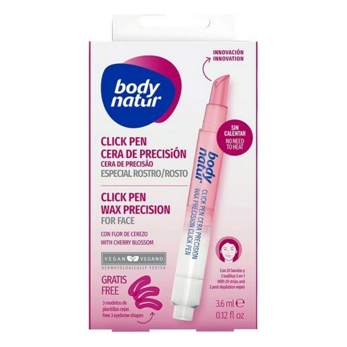 veido odos plaukelių šalinimui Body Natur Click Pen Precision Wax 3ml