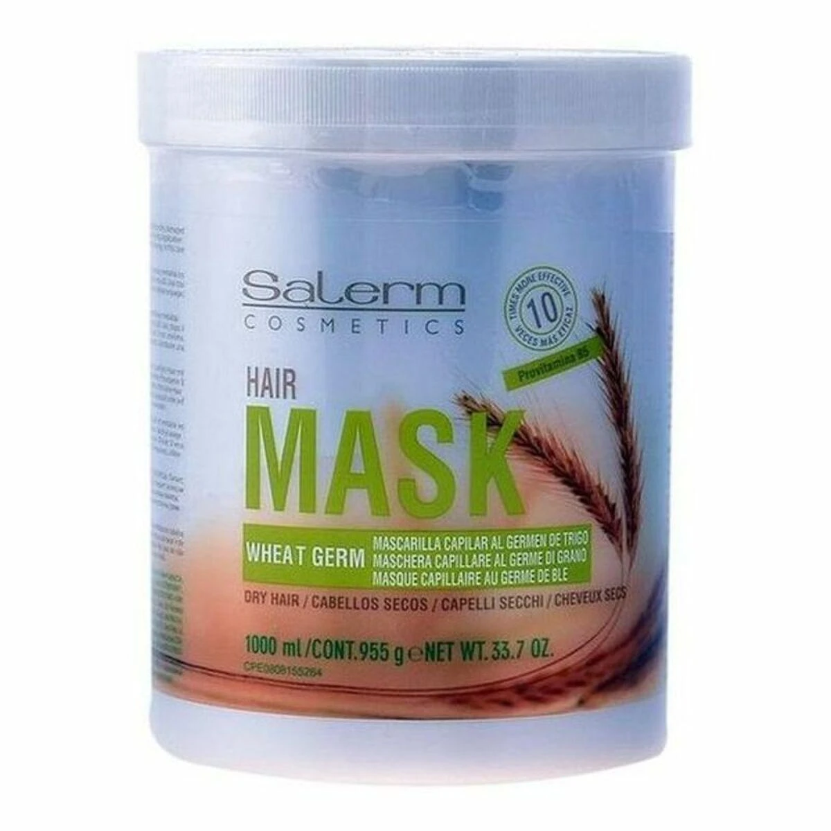 Salerm Cosmetics Kviečių gemalų plaukų kaukė, 1000 ml
