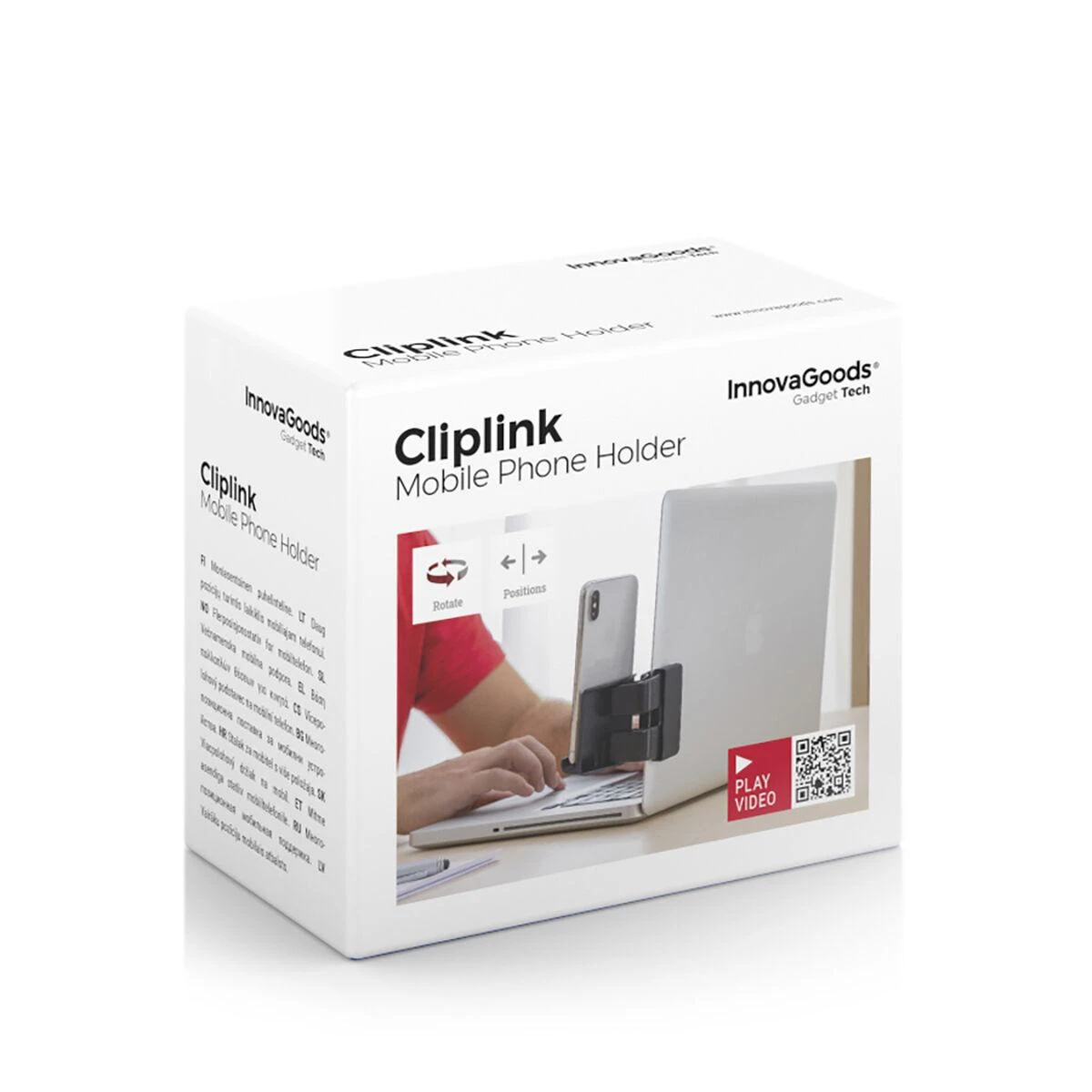 Kelių pozicijų mobiliojo telefono laikiklis su spaustuku Cliplink InnovaGoods