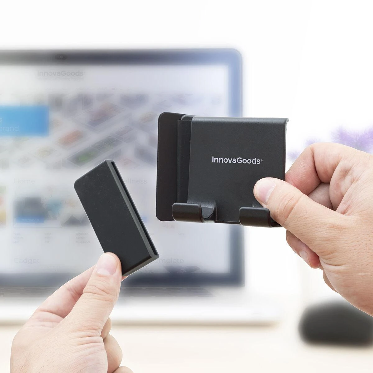 Kelių pozicijų mobiliojo telefono laikiklis su spaustuku Cliplink InnovaGoods