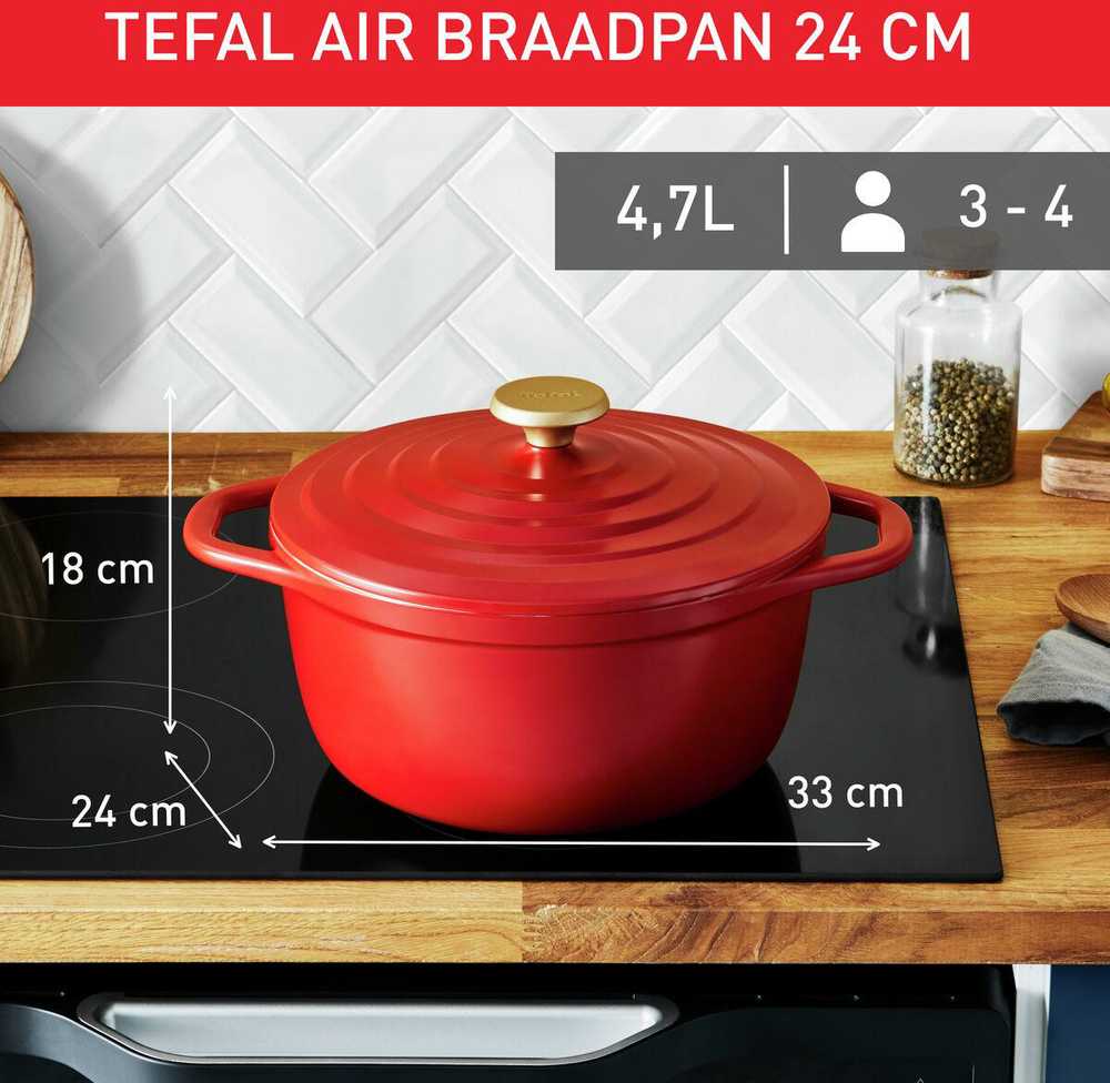 Tefal Air -pata, 4,7 L, punainen