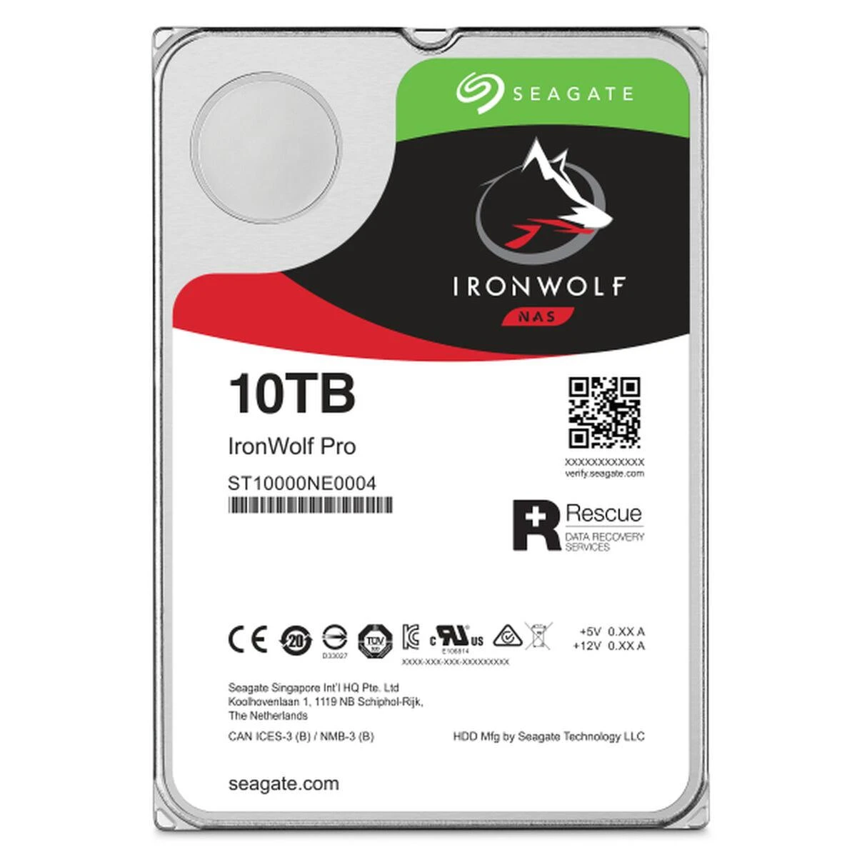 „SEAGATE Ironwolf PRO Enterprise NAS HDD 10TB 7200rpm 6Gb/s SATA 256MB cache 8.9cm 3.5inch 24x7“ skirtas NAS ir RAID Rackmount sistemoms, juodos spalvos