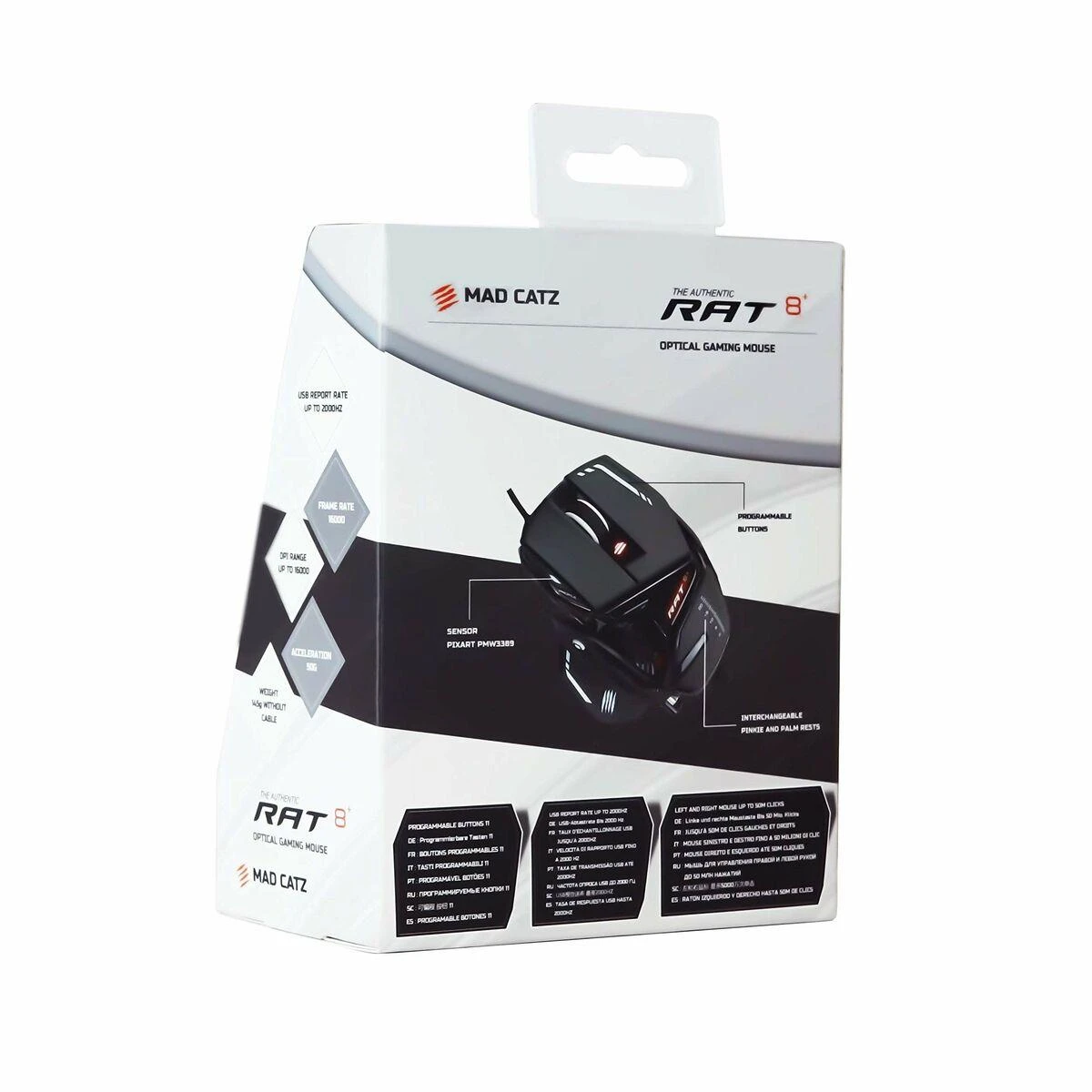 Žaidimų pelė  Mad Catz R.A.T. 8+, juoda