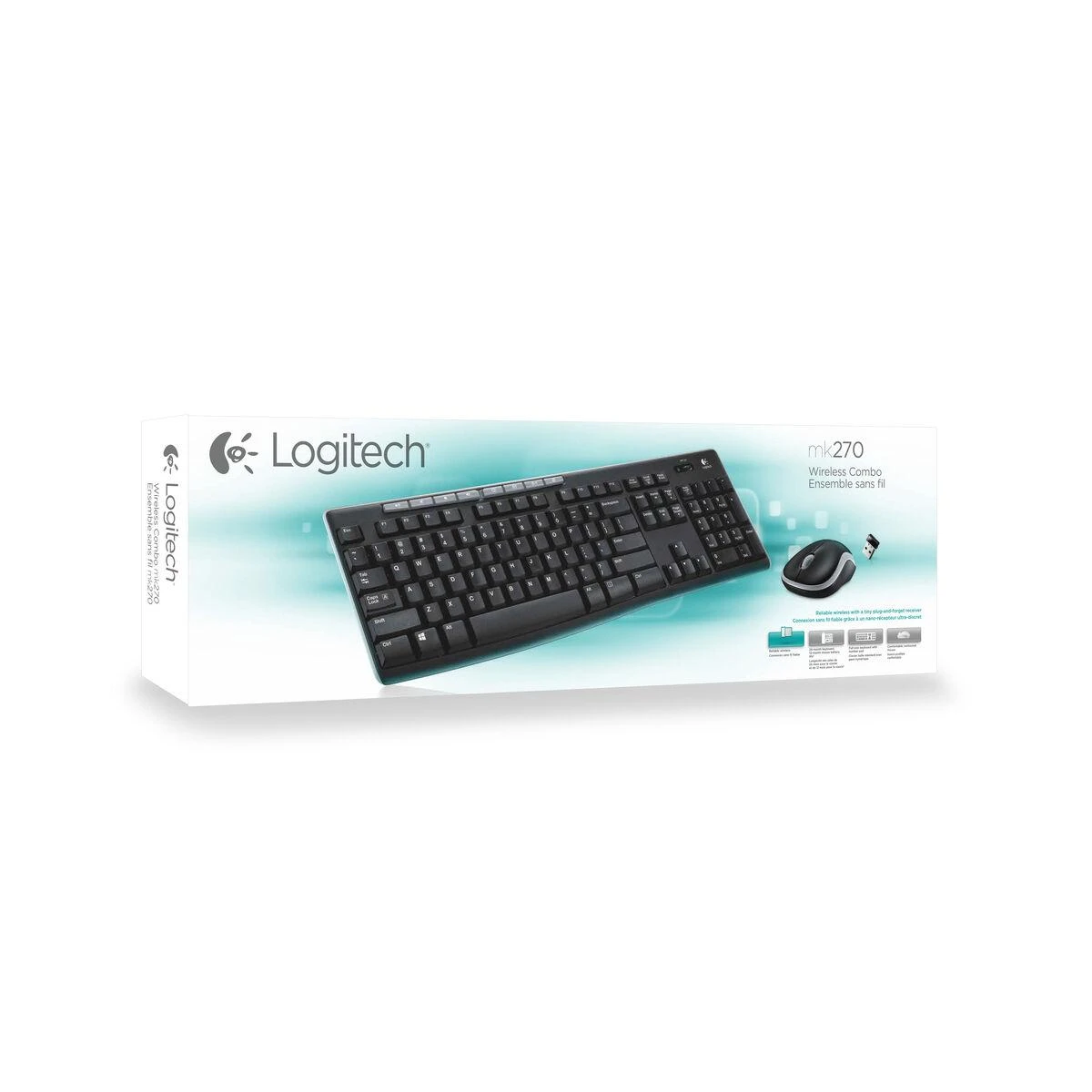 Logitech MK270 klaviatūra Radijo dažnio belaidė QWERTY Italų kalba Juoda