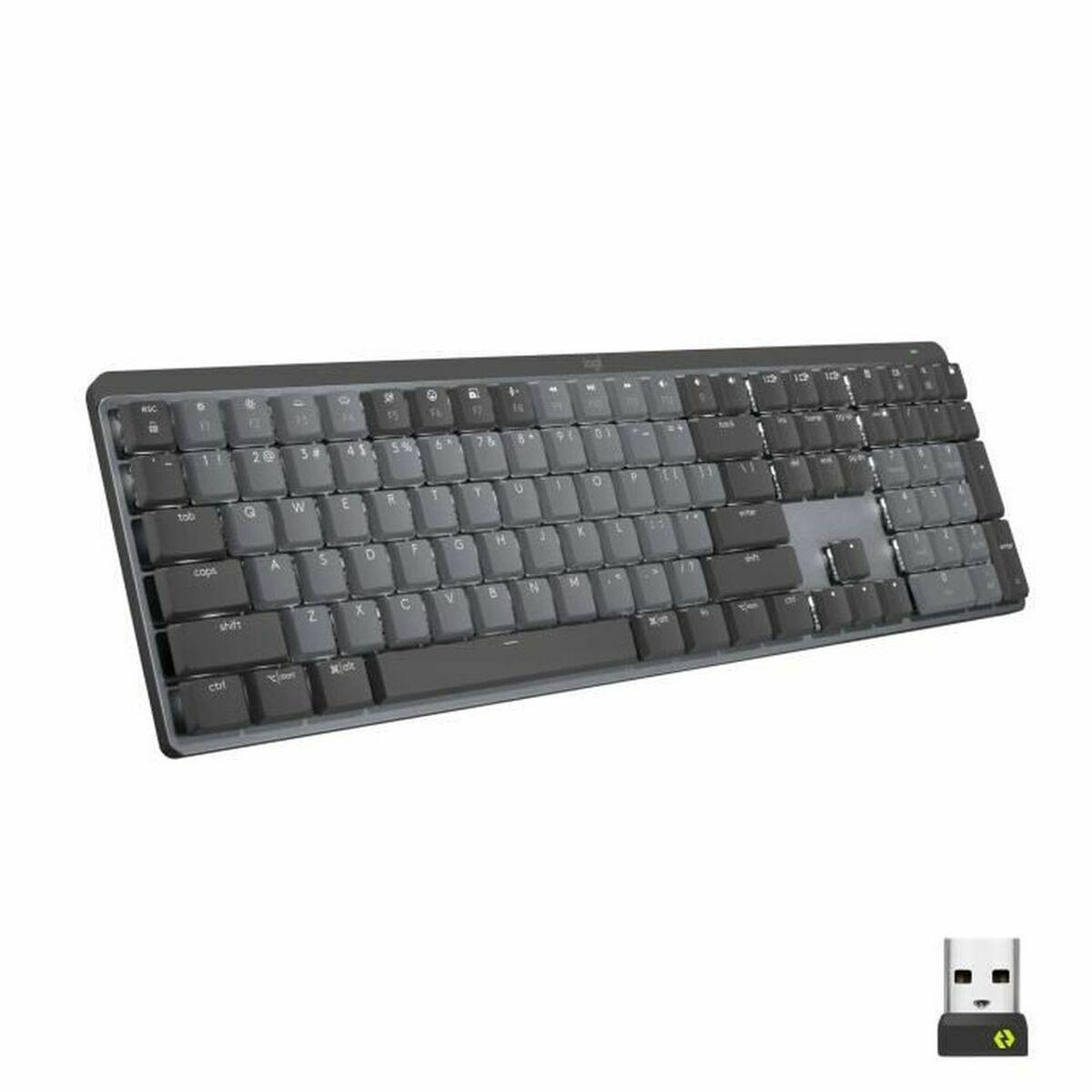 Gruzdintuvė „Logitech“ – belaidė klaviatūra – MX – mechaninė – našus apšvietimas – grafitas