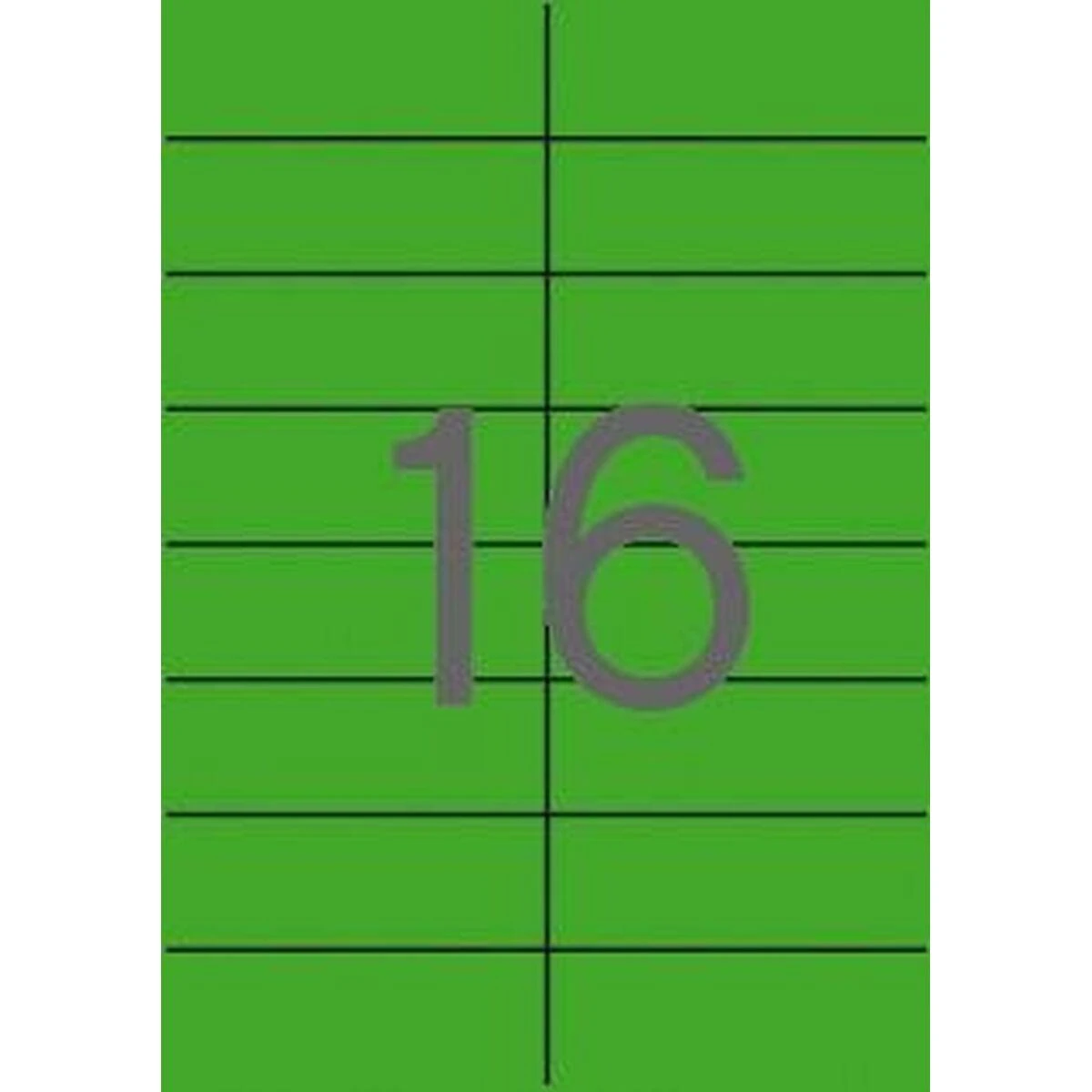 Lipnios etiketės Apli, A4, 105x37mm, 16 etikečių lape, 20 lapų, žalios spalvos