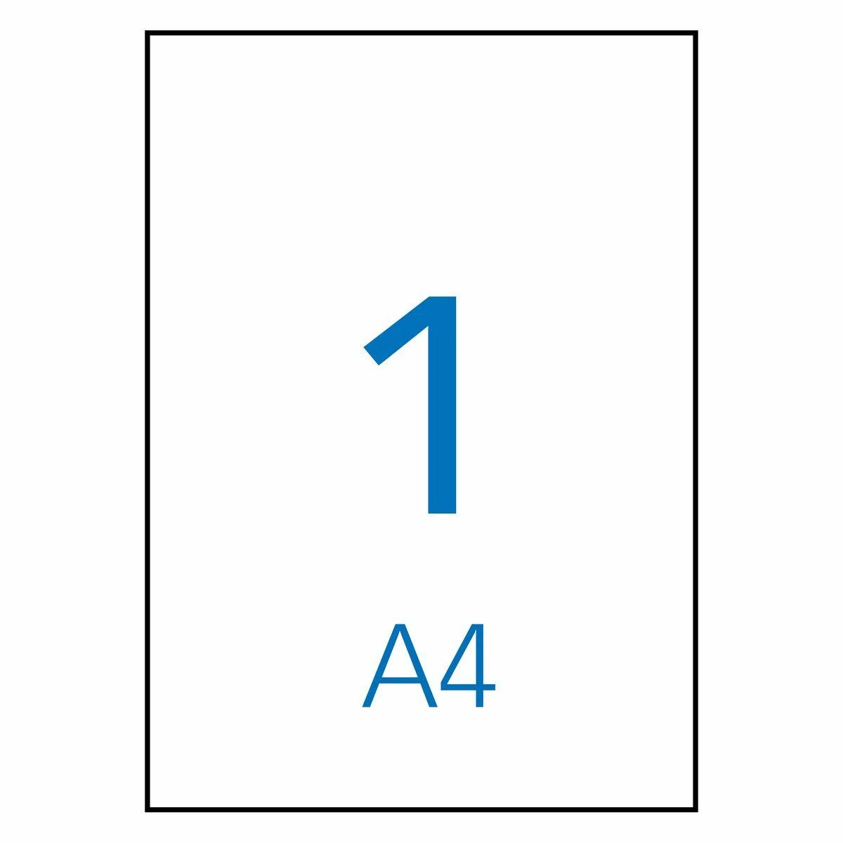 Lipnios etiketės Apli, A4, 210x297mm, 1 etiketė lape, 100 lapų, baltos spalvos