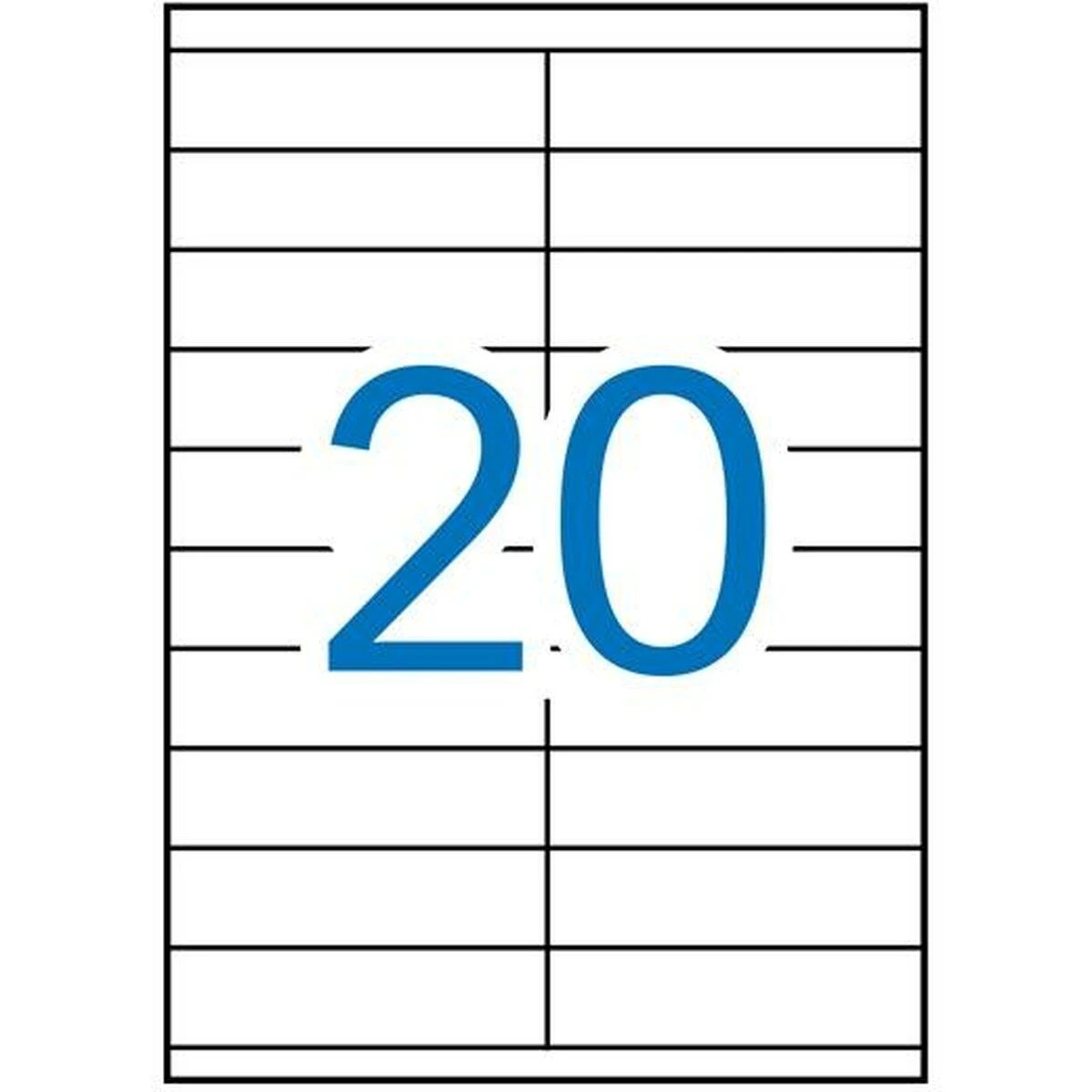 Lipnios etiketės Apli, A4, 105x29mm, 100 lapų, baltos spalvos