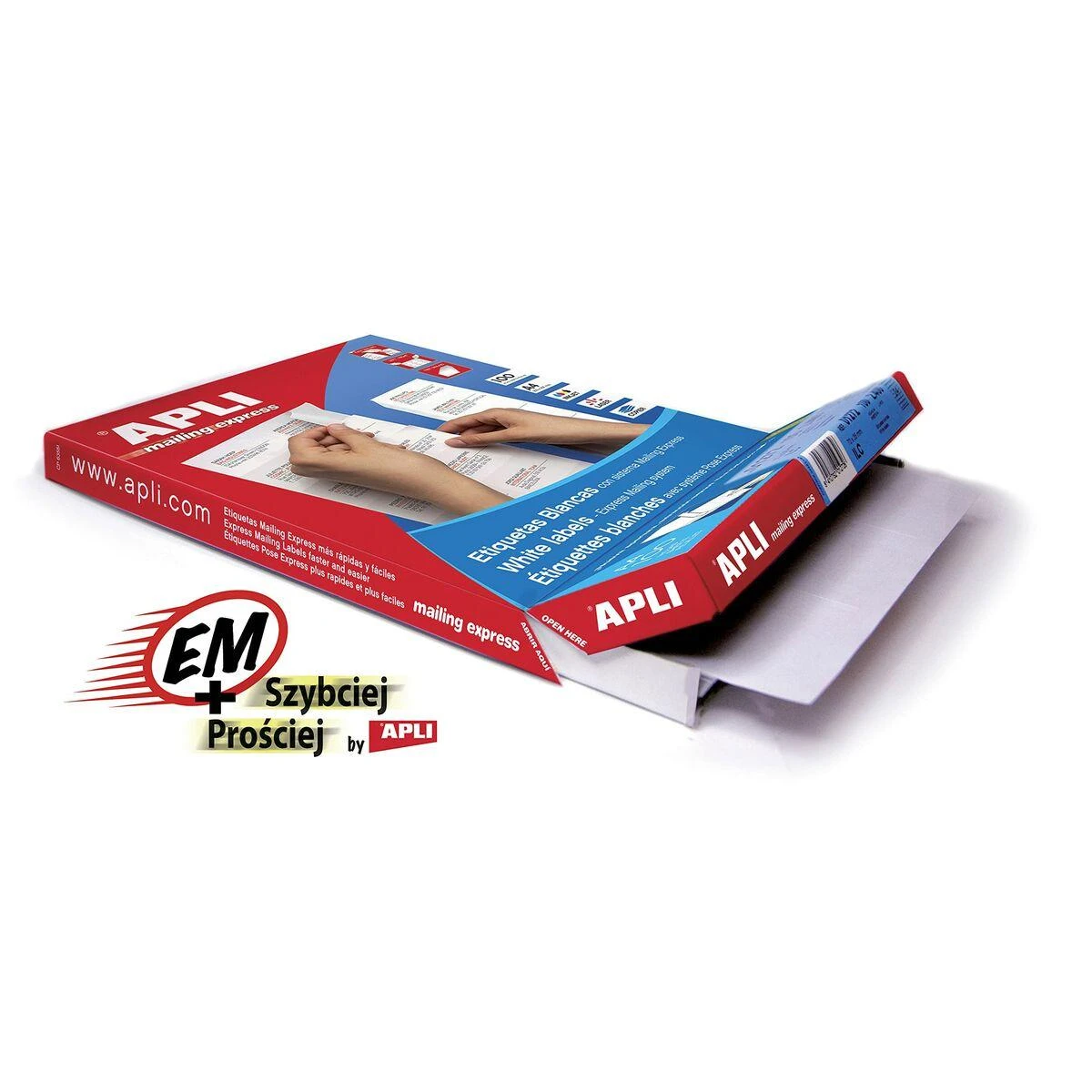 Lipnios etiketės Apli, A4, 210x148mm, 2 etiketės lape, 100 lapų, baltos spalvos