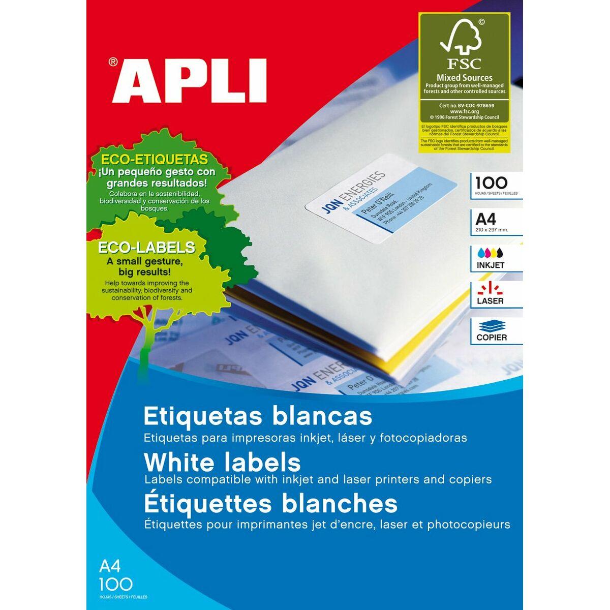Klijai / Etiketės Apli 581292 100 Paklodės 105 x 70 mm