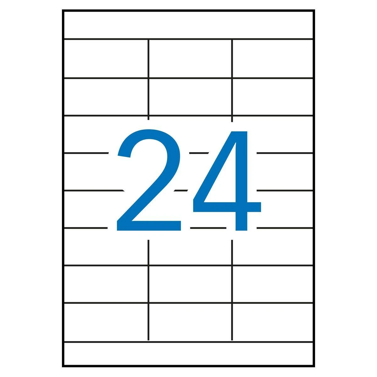 Lipnios etiketės Apli, A4, 70×33,8mm, 24 etiketės lape, 100 lapų, baltos spalvos