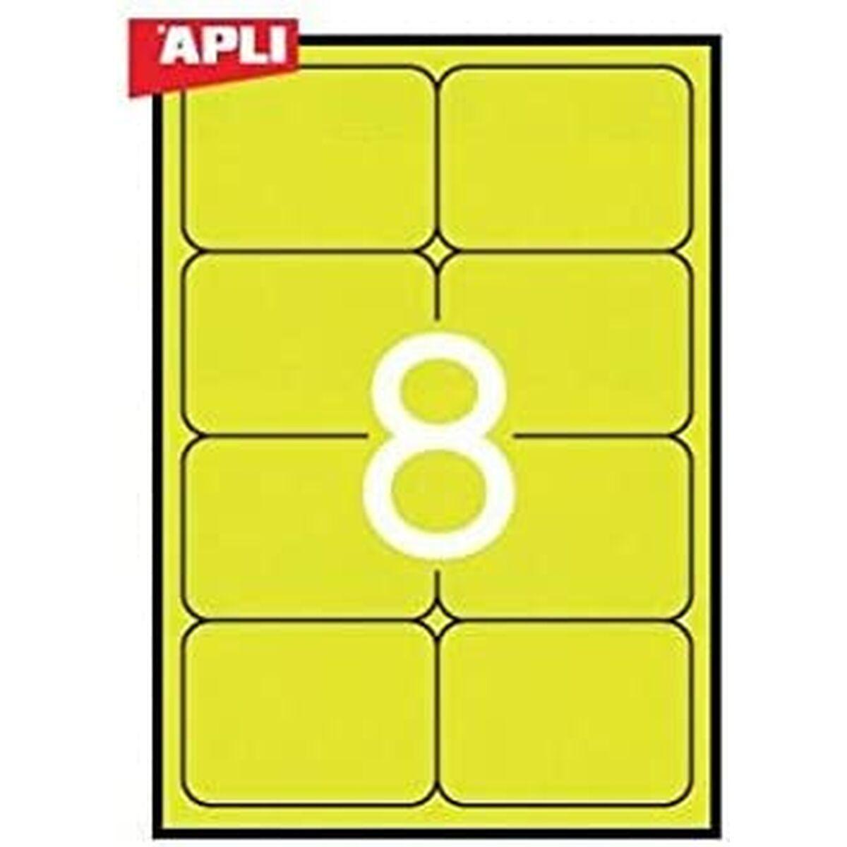 Klijai / Etiketės Apli 99,1 x 67,7 mm Geltona A4 20 Paklodės