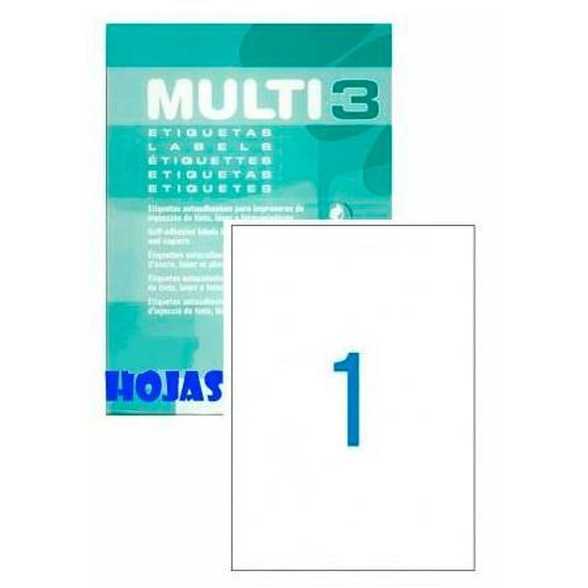 Lipnios etiketės Multi3, A4, 210x297mm, 1 etiketė lape, 100 lapų, baltos spalvos