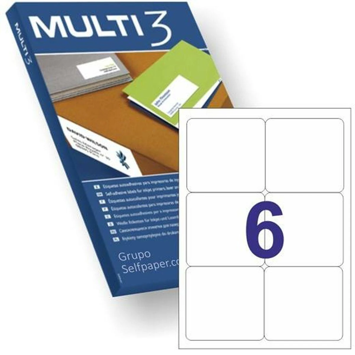 Multi 3 Lipnios etiketės Multi3,10500 99,1×93,1mm A4/100L